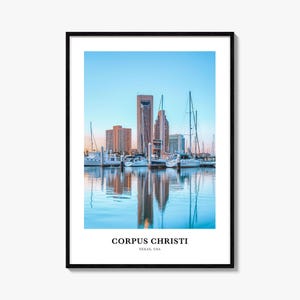 Corpus Christi Print, Corpus Christi Photo Poster, Corpus Christi Travel Wall Art, Corpus Christi Map Print, Photography Print, Texas, USA