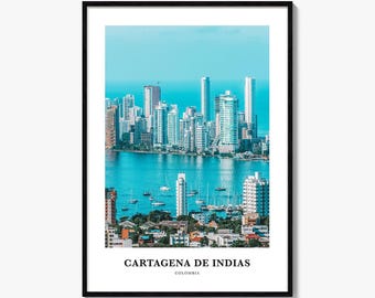 Cartagena de Indias Fotodruck, Bolivar Kolumbien Reiseplakat, Wandkunst Karibikküste