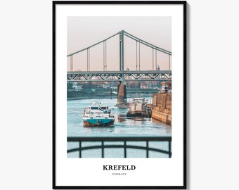 Impresión de Krefeld, cartel fotográfico de Krefeld, arte de la pared de viaje de Krefeld, impresión de mapas de Krefeld, impresión de fotografía de Krefeld, decoración de la pared de Krefeld, Alemania