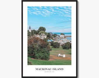 Mackinac Island Print, Colorful Photo Poster, Travel Wall Art, Home Decor
