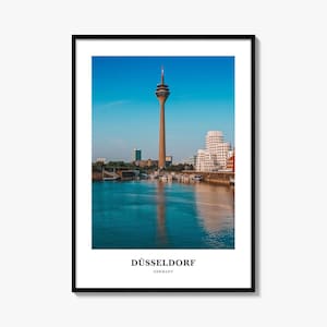 Impresión de Düsseldorf, póster fotográfico de Düsseldorf, arte mural turístico de Düsseldorf, impresión de mapa de Düsseldorf, fotografía de Düsseldorf, Düsseldorf, Alemania
