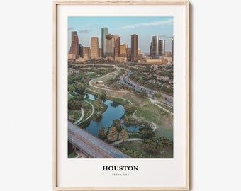 Houston Print No 1, Houston Photo Poster, Houston Travel Wall Art, Houston Map Print, Houston Photography, Houston Wall Décor, Texas, USA
