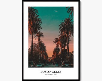Los Angeles Print, Colorful Photo Poster, Travel Wall Art, Home Decor