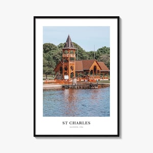 St Charles Gallier, St Charles Fotodruck, St Charles Reise Wandkunst, St Charles Falls Fotografie Druck, USA