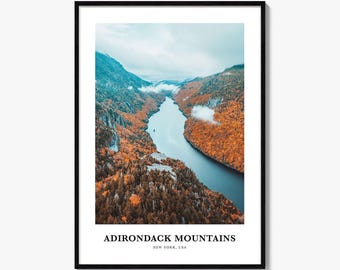 Adirondack Mountains Photo Print, New York Travel Poster, USA Wall Art, Adirondack Park Decor