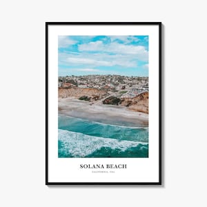 Solana Beach Photo Print, California Travel Poster, San Diego County Wall Art, Fletcher Cove Decor