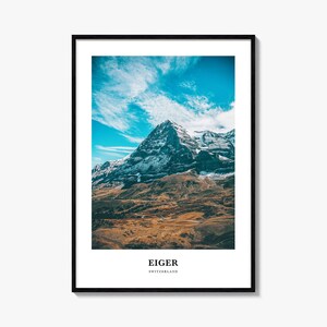 Eiger Druck, Eiger Foto Poster, Eiger Reise Wandkunst, Eiger Karte Druck, Eiger Fotografie Druck, Eiger Wand Dekor, Schweiz