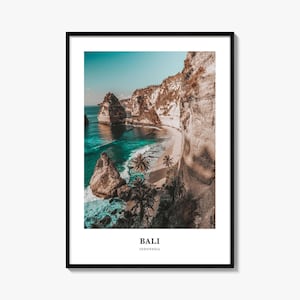 Impressão de Bali, pôster fotográfico de Bali, arte de parede de viagem de Bali, impressão de mapa de Bali, impressão de fotografia de Bali, decoração de parede de Bali, Indonésia