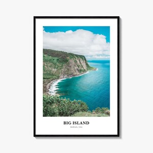 Big Island-print, Big Island-fotoposter, Big Island Travel Wall Art, Big Island-kaartprint, Big Island-fotografieprint, Big Island-fotografieprint, Hawaï, VS