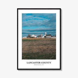 Lancaster County Print, Lancaster County Photo Poster, Lancaster County Travel Wall Art, Lancaster County Map, Lancaster, Pennsylvania, USA