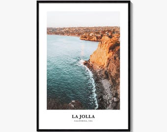La Jolla Fotodruck, Kalifornien Reiseplakat, San Diego Wandkunst, Pazifikküste Dekor