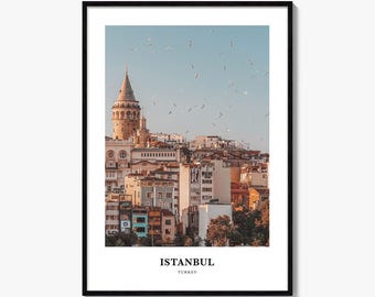 Impresión fotográfica de Estambul: Torre de Gálata, arte mural de Turquía