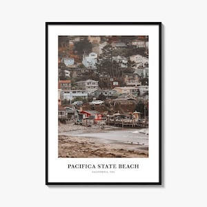 Pazifischer Zustand Strand Fotodruck, Kalifornien Reiseplakat, USA Wandkunst, Bay Bereich Dekor