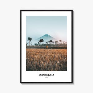 Stampa Indonesia, poster fotografico colorato, arte murale di viaggio, decorazione per la casa