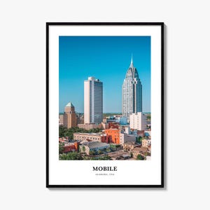 Mobiele print, mobiele fotoposter, mobiele reizen muurkunst, mobiele kaart print, mobiele fotografie print, mobiele wanddecoratie, mobiele wanddecoratie, Alabama, VS