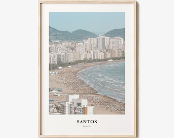 Santos Print, Santos Photo Poster, Santos Travel Wall Art, Santos Map Print, Santos Photography Print, Santos Wall Décor, Brazil