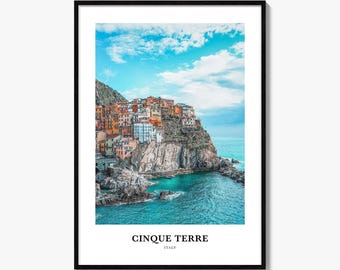 Cinque Terre Print, Colorful Photo Poster, Travel Wall Art, Home Decor