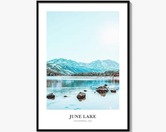 June Lake Print, June Lake Photo Poster, June Lake Travel Wall Art, June Lake Map Print, June Lake Photography Print, California, USA