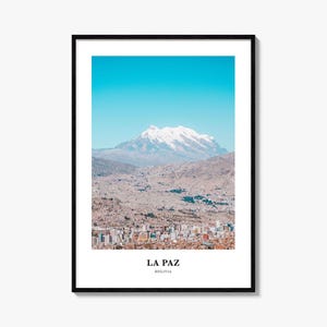 La Paz Print, La Paz Photo Poster, La Paz Travel Wall Art, La Paz Map Print, La Paz Photography Print, La Paz Wall Décor, Bolivia