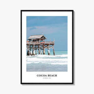 Cocoa Beach-print, Cocoa Beach-fotoposter, Cocoa Beach-reizen muurkunst, Cocoa Beach-kaartafdruk, Cocoa Beach-fotografieprint, Florida, VS