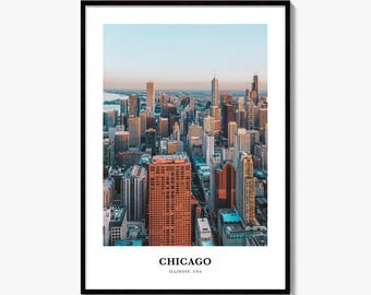 Chicago Print, Colorful Photo Poster, Travel Wall Art, Home Decor