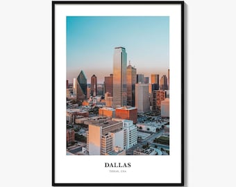 Dallas Photo Print, Texas Travel Poster, USA Wall Art, Reunion Tower Decor