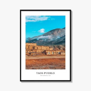 Taos Pueblo Print, Taos Pueblo Photo Poster, Taos Pueblo Travel Wall Art, Taos Pueblo Map Print, Taos Pueblo Photography, New Mexico, USA