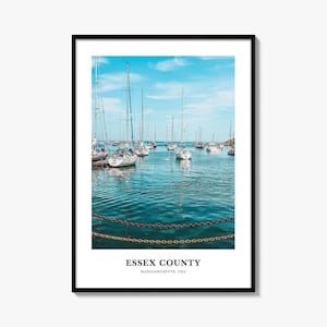 Essex County Print, Essex County Photo Poster, Essex County Travel Wall Art, Essex County Map Print, Essex County Print, Massachusetts, USA