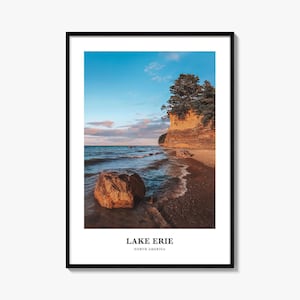 Lake Erie print, Lake Erie fotoposter, Lake Erie reizen muurkunst, Lake Erie kaart print, Lake Erie fotografie, Lake Erie, Noord-Amerika