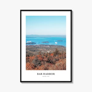 Bar Harbor Print No 1, Bar Harbor Photo Poster, Bar Harbor Travel Wall Art, Bar Harbor Map, Bar Harbor Photography, Bar Harbor, Maine, USA
