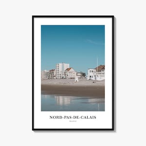 Nord Pas-De-Calais Druck, Nord-Pas-de-Calais Fotoplakat, Nord-Pas-de-Calais Reisewandkunst, Nord-Pas-de-Calais Kartendruck, Frankreich