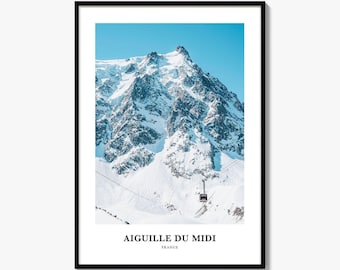 Aiguille du Midi Photo Print, France Travel Poster, Haute-Savoie Wall Art, Mont Blanc Decor