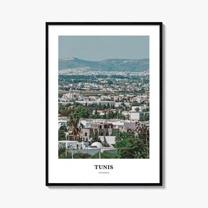 Impresión de Túnez, póster fotográfico de Túnez, arte mural turístico de Túnez, impresión de mapa de Túnez, impresión fotográfica de Túnez, decoración de pared de Túnez, Túnez