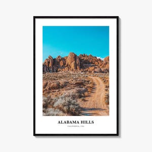 Alabama Hills Druck, Alabama Hills Fotoposter, Alabama Hills Reisekarte, Alabama Hills, Kalifornien, USA