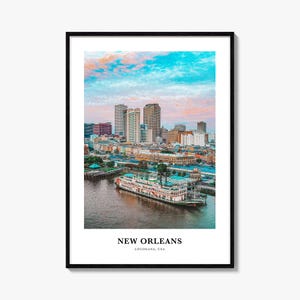New Orleans Druck, New Orleans Fotoposter, New Orleans Reise, Wandkunst, New Orleans Karte, New Orleans Fotografie, Louisiana, USA