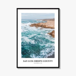 San Luis Obispo County Print, San Luis Obispo County Photo Poster, San Luis Obispo Travel Wall Art, San Luis Obispo Map, California, USA