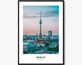 Berlin Photo Print, Germany Travel Poster, Brandenburg Wall Art, Fernsehturm Decor