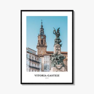 Impresión de Vitoria Gasteiz, Cartel fotográfico de Vitoria-Gasteiz, Arte de pared de viaje de Vitoria-Gasteiz, Impresión de mapas de Vitoria-Gasteiz, Vitoria-Gasteiz, España