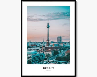 Berlin-Druck, farbenfrohes Fotoposter, Reise-Wandbild, Wohndekoration