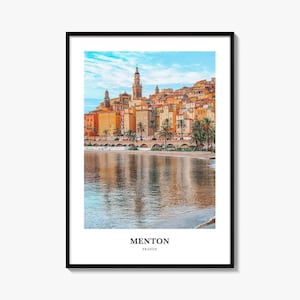 Menton Print, Menton Photo Poster, Menton Travel Wall Art, Menton Map Print, Menton Photography Print, Menton Wall Décor, France