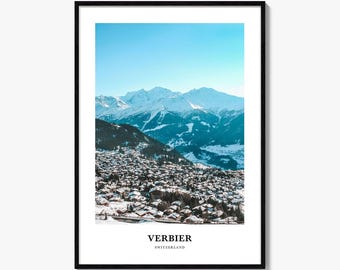 Verbier Photo Print, Valais Travel Poster, Switzerland Wall Art, Mont Fort Decor