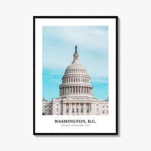 Washington Dc Print No 1, Washington D.C. Photo Poster, Washington D.C. Travel Art, Washington D.C. Map, District of Columbia, VS
