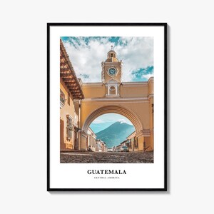Impressão da Guatemala, pôster fotográfico da Guatemala, arte de parede de viagem da Guatemala, impressão de mapa da Guatemala, impressão fotográfica da Guatemala, América Central