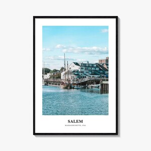 Impression Salem Massachusetts, affiche photo Salem, art mural voyage Salem, impression carte Salem, impression photographie Salem, décoration murale Salem, États-Unis
