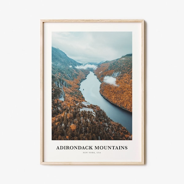 Adirondack Mountains Print, Adirondack Photo Poster, Adirondack Travel Wall Art, Adirondack Map Print, Adirondack Photography, New York, USA