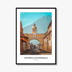Stampa di Antigua Guatemala, poster fotografico di Antigua Guatemala, arte murale di viaggio di Antigua, stampa della mappa di Antigua, stampa fotografica di Antigua, Guatemala