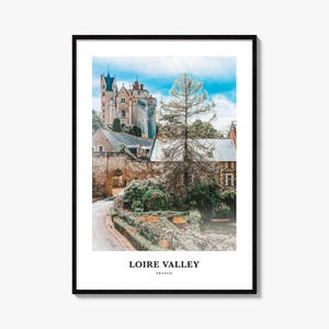 Loire-vallei print, Loire-vallei fotoposter, Loire-vallei reizen kunst aan de muur, Loire-vallei kaart afdrukken, Loire-vallei fotografie print, Frankrijk