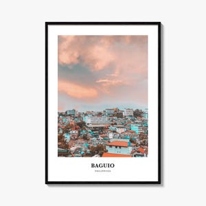 Impressão de Baguio, pôster fotográfico de Baguio, arte de parede de viagem de Baguio, impressão de mapa de Baguio, impressão de fotografia de Baguio, decoração de parede de Baguio, Filipinas