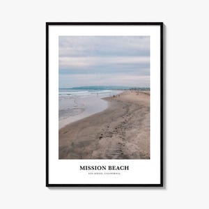Mission Beach Druck San Diego No 1, Mission Beach Fotoposter, Mission Beach Reisewandkunst, Mission Beach Karte, Mission Beach, Kalifornien