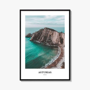Impression Asturies, affiche photo Asturies, art mural voyage Asturies, impression carte Asturies, impression photographie Asturies, décoration murale Asturies, Espagne
